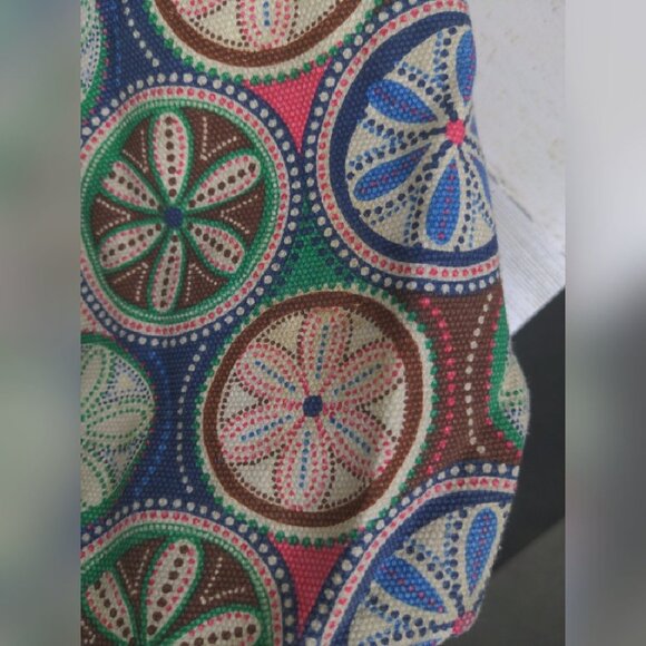 Star Pattern Cotton Duffel Oversize Tote - Picture 4 of 8